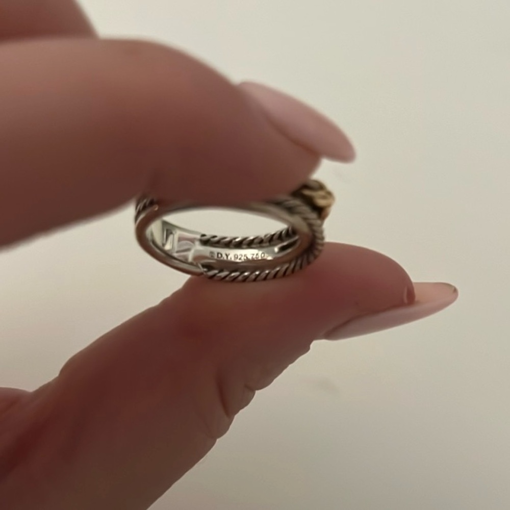 David Yurman Crossover X Ring in Sterling Silver and 18K Yellow Gold